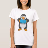 T-shirt Penguin at Boxing with Boxing Gloves (Devant)