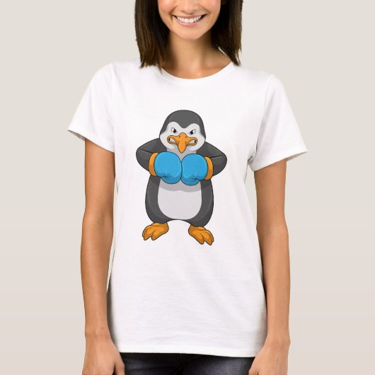 T-shirt Penguin at Boxing with Boxing Gloves (Devant)