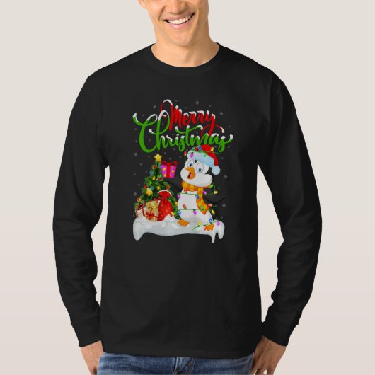 T-shirt Penguin Bird  Xmas Decorations Santa Penguin Chris (Devant)