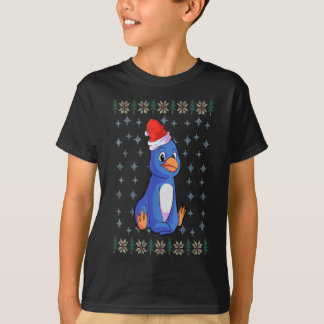 T-shirt Penguin Christmas Shirt Kids Santa Hat Penguin