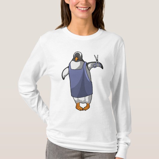 T-shirt Penguin coiffeur avec ciseaux (Devant)