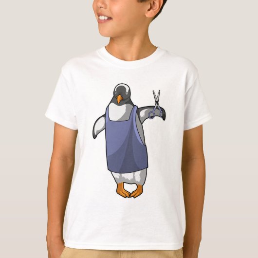 T-shirt Penguin coiffeur avec ciseaux (Devant)