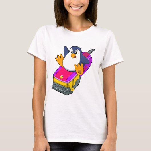 T-shirt Penguin comme coiffeur avec Razor (Devant)