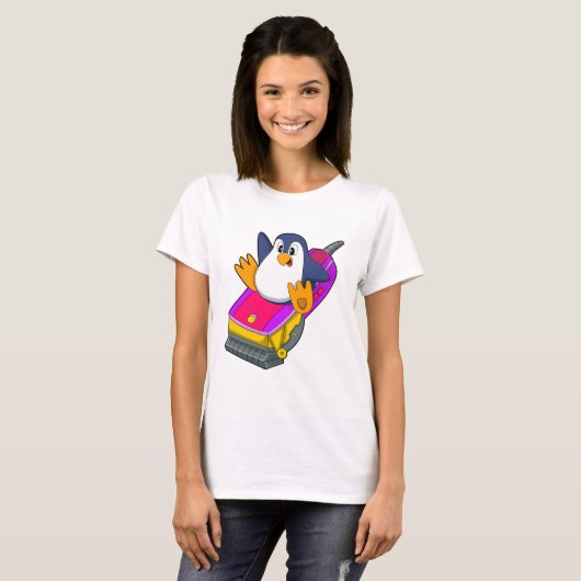 T-shirt Penguin comme coiffeur avec Razor (Devant entier)