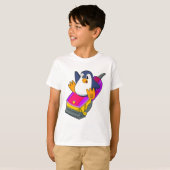 T-shirt Penguin comme coiffeur avec Razor (Devant entier)