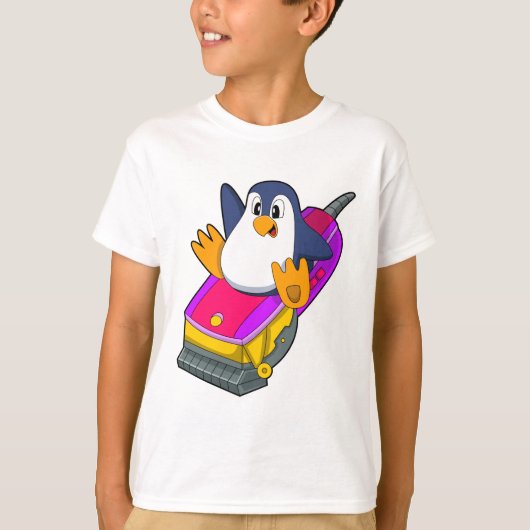 T-shirt Penguin comme coiffeur avec Razor (Devant)