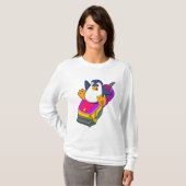 T-shirt Penguin comme coiffeur avec Razor (Devant entier)