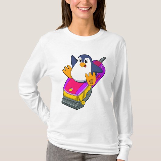 T-shirt Penguin comme coiffeur avec Razor (Devant)