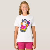 T-shirt Penguin comme coiffeur avec Razor (Devant entier)