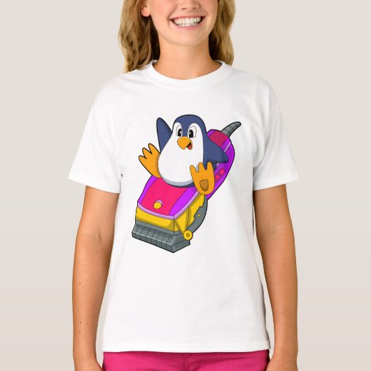 T-shirt Penguin comme coiffeur avec Razor (Devant)