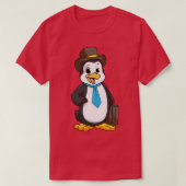 T-shirt Penguin comme entrepreneur avec porte-documents (Design devant)