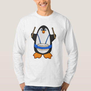 T-shirt Penguin comme musicien avec tambour