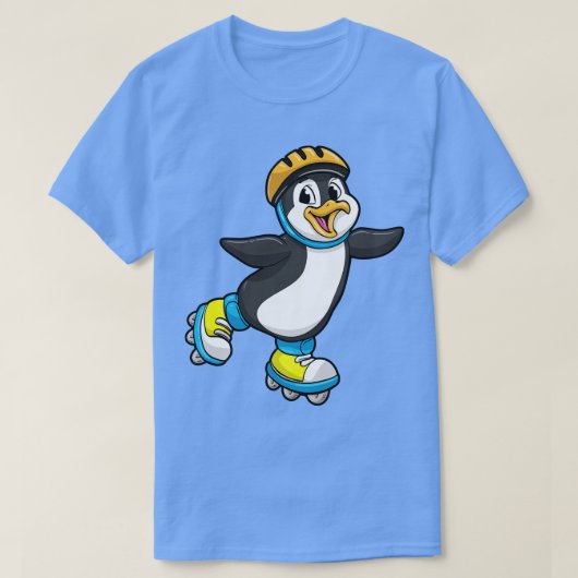 T-shirt Penguin comme Patineur Inline avec Patins Inline e (Design devant)