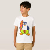 T-shirt Penguin comme surfer avec Surfer (Devant entier)