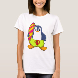 T-shirt Penguin comme surfer avec Surfer