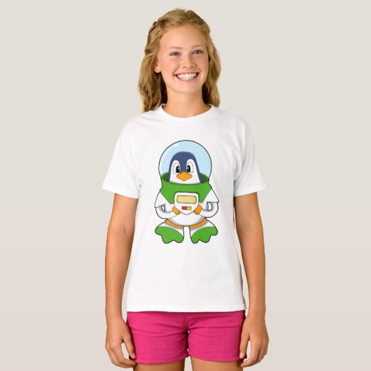 T-shirt Penguin en astronaute costume (Devant entier)