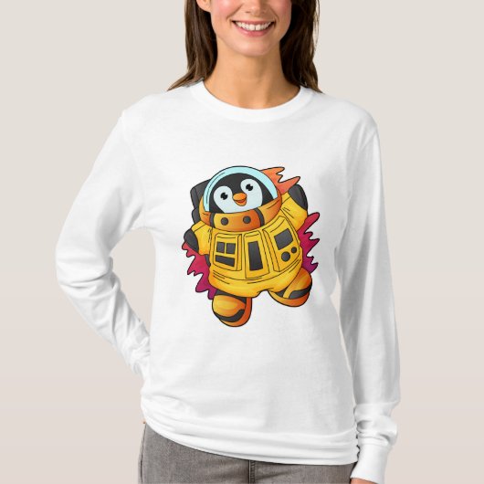 T-shirt Penguin en costume d'astronaute (Devant)