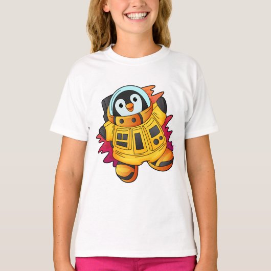 T-shirt Penguin en costume d'astronaute (Devant)