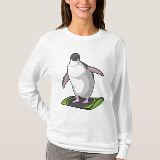 T-shirt Penguin en Snowboardeur avec Snowboard (Devant)