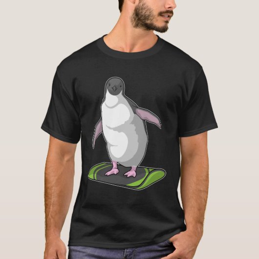 T-shirt Penguin en Snowboardeur avec Snowboard (Devant)
