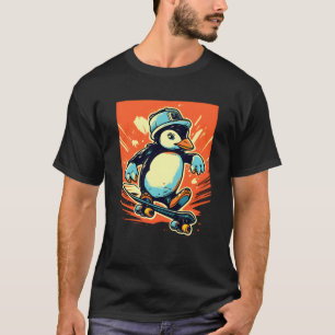 T-shirt Penguin équitation Skateboard Skateboard Skate Ska