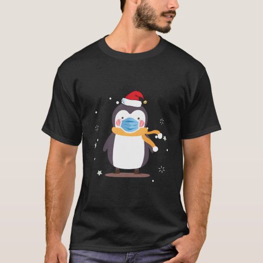 T-shirt Penguin Face Santa Penguin (Devant)