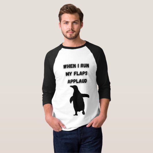 T-shirt penguin flaps applaud inappropriate embarrassing (Devant entier)