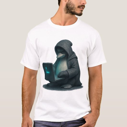T-shirt Penguin Hacker (Devant)