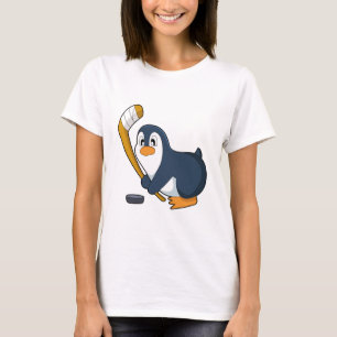 T-shirt Penguin Hockey sur glace bâton de hockey sur glace