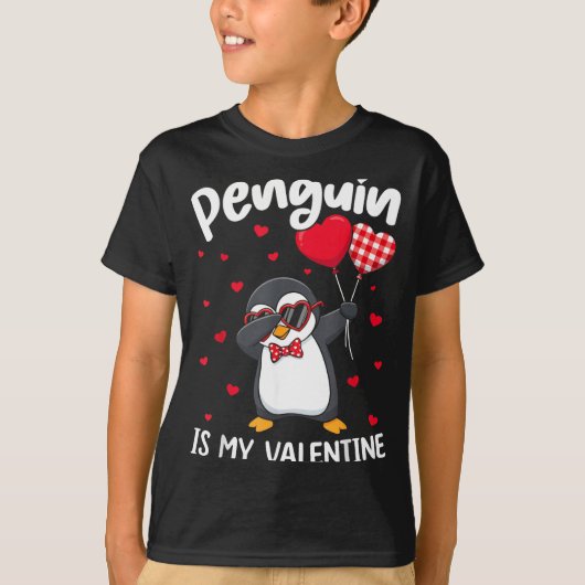 T-shirt Penguin Is My Valentine Funny Bird V Day Cute Anim (Devant)