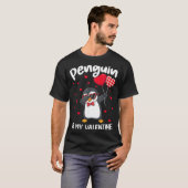 T-shirt Penguin Is My Valentine Funny Bird V Day Cute Anim (Devant entier)