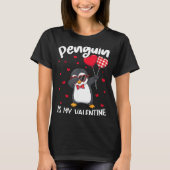 T-shirt Penguin Is My Valentine Funny Bird V Day Cute Anim (Devant)