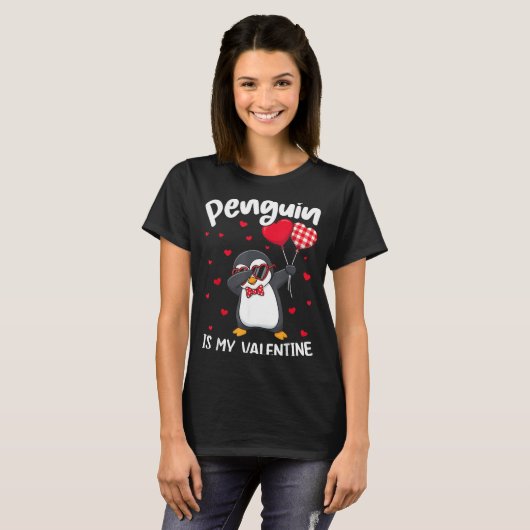 T-shirt Penguin Is My Valentine Funny Bird V Day Cute Anim (Devant entier)