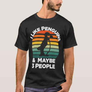 T-shirt Penguin l Vintage J'aime les pingouins et peut-êtr