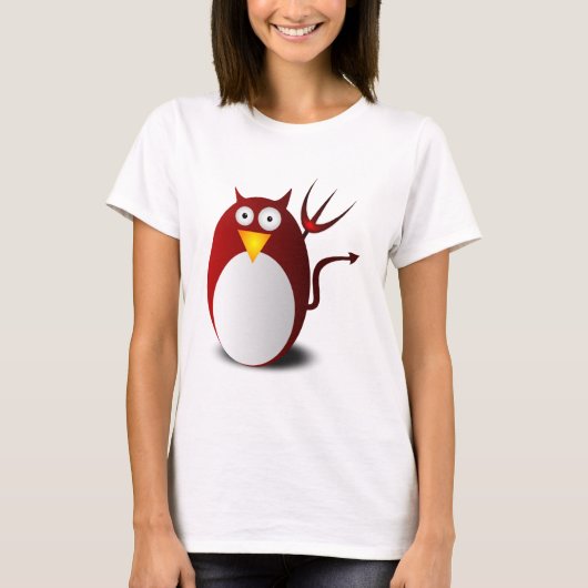 T-shirt Penguin Linux Tux Ubuntu Devil Trident Lucifer (Devant)