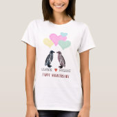 T-shirt Penguin Love Couple Nom Anniversaire Cadeau (Devant)