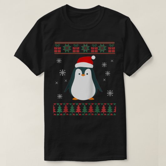 T-shirt Penguin Lover Xmas  Ugly Penguin Christmas Sweater (Design devant)