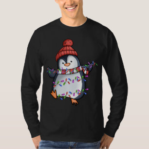 T-shirt Penguin Père Noël éclaire le pyjama de Noël mignon