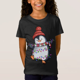 T-Shirt Penguin Père Noël éclaire le pyjama de Noël mignon