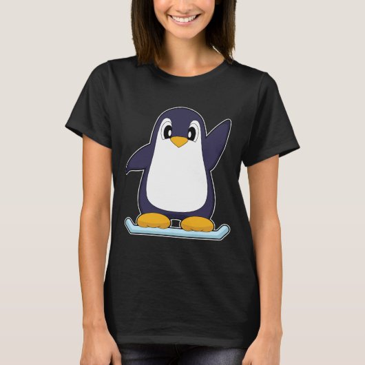 T-shirt Penguin Snowboarder Snowboard Winter sports (Devant)