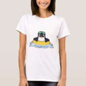 T-shirt Penguin Swimming Inflatable float Summer (Devant)