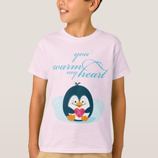 T-shirt PENGUIN "tu réchauffes mon coeur" (Devant)