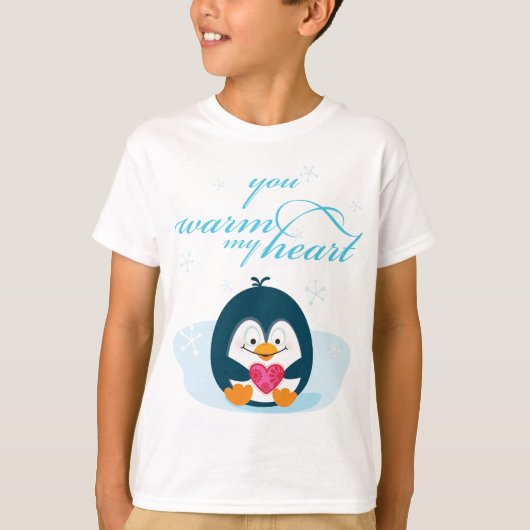 T-shirt PENGUIN "tu réchauffes mon coeur" (Devant)