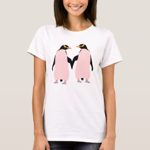 T-shirt Penguins Gay pride lesbiennes tenant les mains
