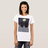 T-shirt Penguins tenant les mains dans la neige au clair d (Devant entier)
