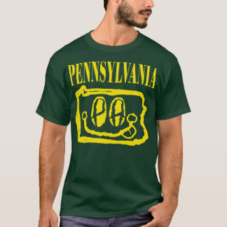 T-shirt Pennsylvania Grunge Sourire visage noir Arrière -