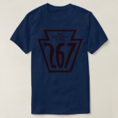 T-shirt Pennsylvanie Keystone Area Code 267 Brown (Design devant)