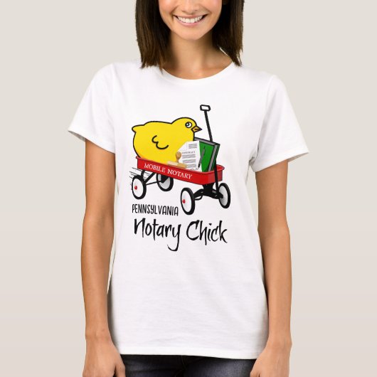 T-shirt Pennsylvanie Mobile Notaire Chick Red Wagon (Devant)