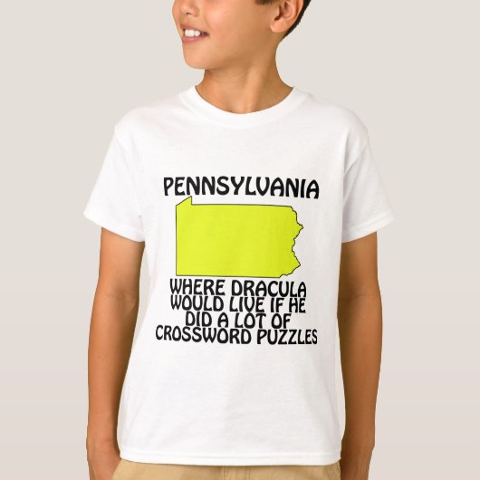 T-shirt Pennsylvanie - Où Dracula vivrait... (Devant)
