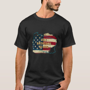 T-shirt Pennsylvanie Pa Us Drapeau Moto